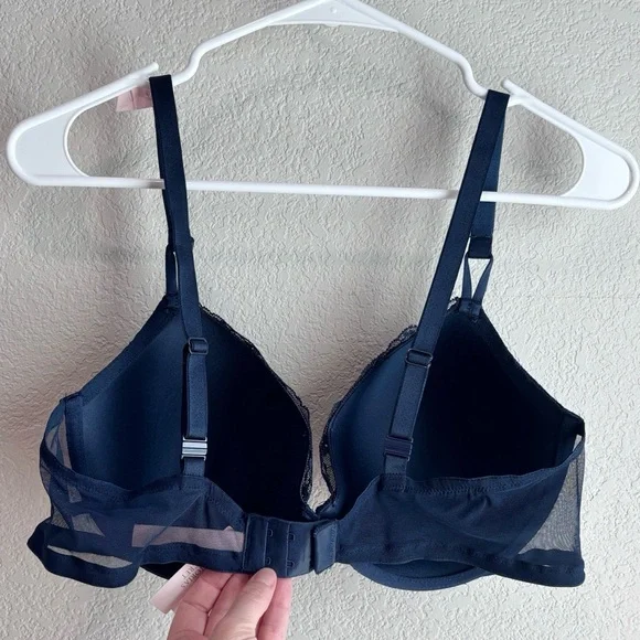 NWT Victoria’s Secret Lined Demi Lace Bra Navy Blue 40C - Picture 4 of 8
